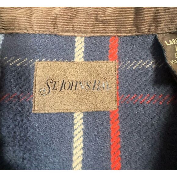 St. John's Bay Shirt Men L Plaid Flannel Chore Jacket Shacket Button Up Cotton - Picture 6 of 10